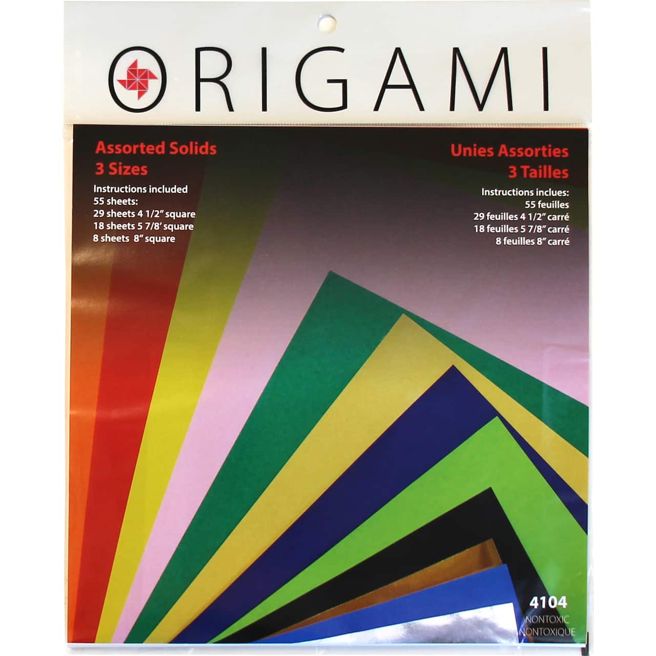 Yasutomo® Assorted Solids Origami Paper, 55 Sheets